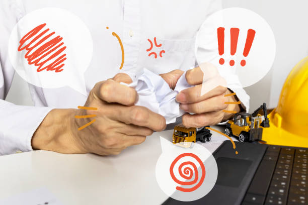 istock Engineers crumple papers to express dissatisfaction with work plans and get angry 2182149824