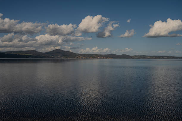 Lake Bracciano, originally called Lake Sabatino, is a lake that fills a depression of volcanic and tectonic origin, located in the Roman Tuscia and surrounded by the Sabatini Mountains.