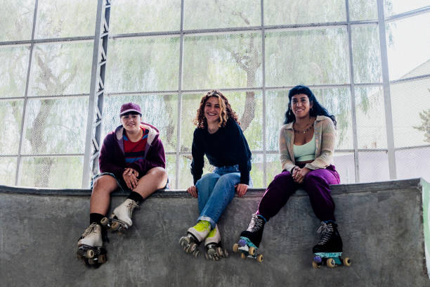 istock Portrait of a skaters on a skateboard park 2182155116