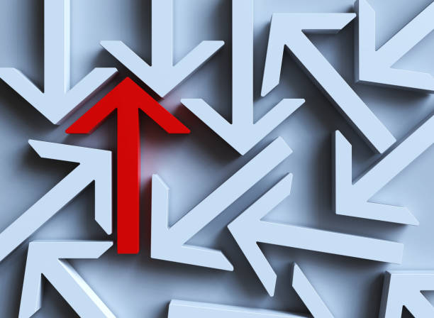 istock Different business concept. Red arrow sign changing direction from White arrow sign 2182157909