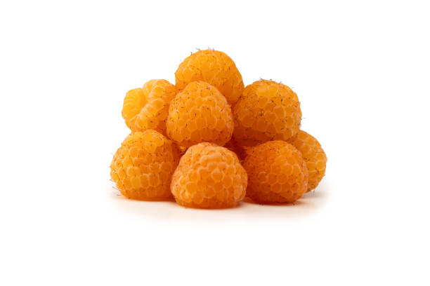 istock Tasty fresh raspberry isolated on a white background. Top view. 2182161425