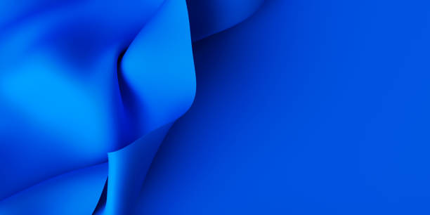 istock Blue silk satin texture background. Curtain, drapery with place for text. Beautiful soft folds on the fabric. 2182168786