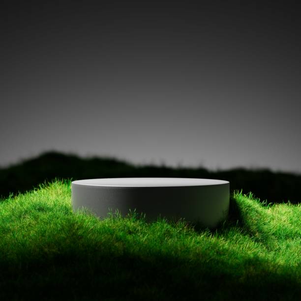 istock Product podium stage for mockup presentation, beige color, background 2182178655