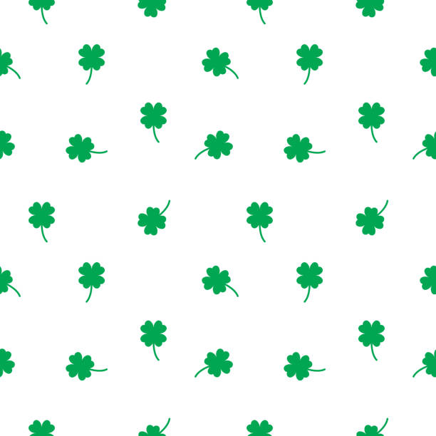 Good luck symbol, Four leaf green clover seamless pattern, background Good luck symbol, Four leaf green clover seamless pattern, background, bring luck free chore backgrounds stock illustrations