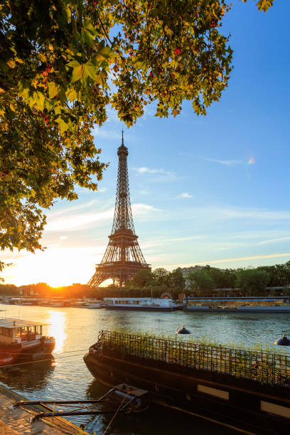 istock Eiffel Tower from Seine River in Paris, France 2182182372