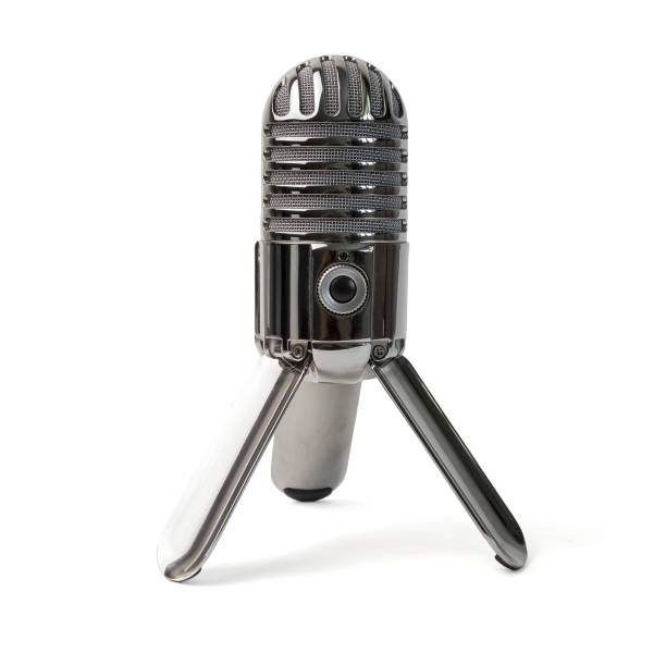 istock Podcast microphone in vintage style isolated on white background 2182187870