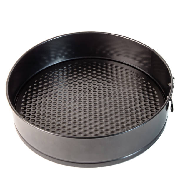 istock Black Folding Round Metal Baking Dish New Insulated On White Background 2182187912