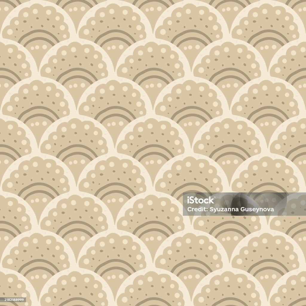 Seashell Repeat Pattern Seashell Scallop Seamless Pattern Nursery Beach Endless Background ...