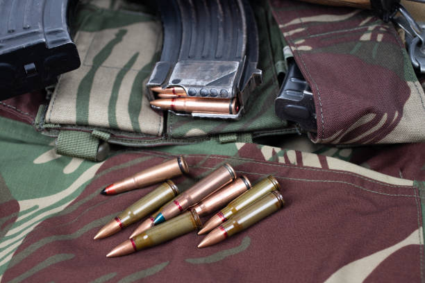 istock kalashnikov ammunition magazine with cartridges 2182191816