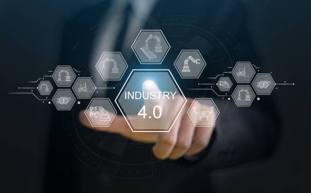 istock Industry 4.0 concept with automation technology and robotics, digital transformation in manufacturing, smart factory, internet of things (iot), ai integration, advanced production line and innovation 2182196718