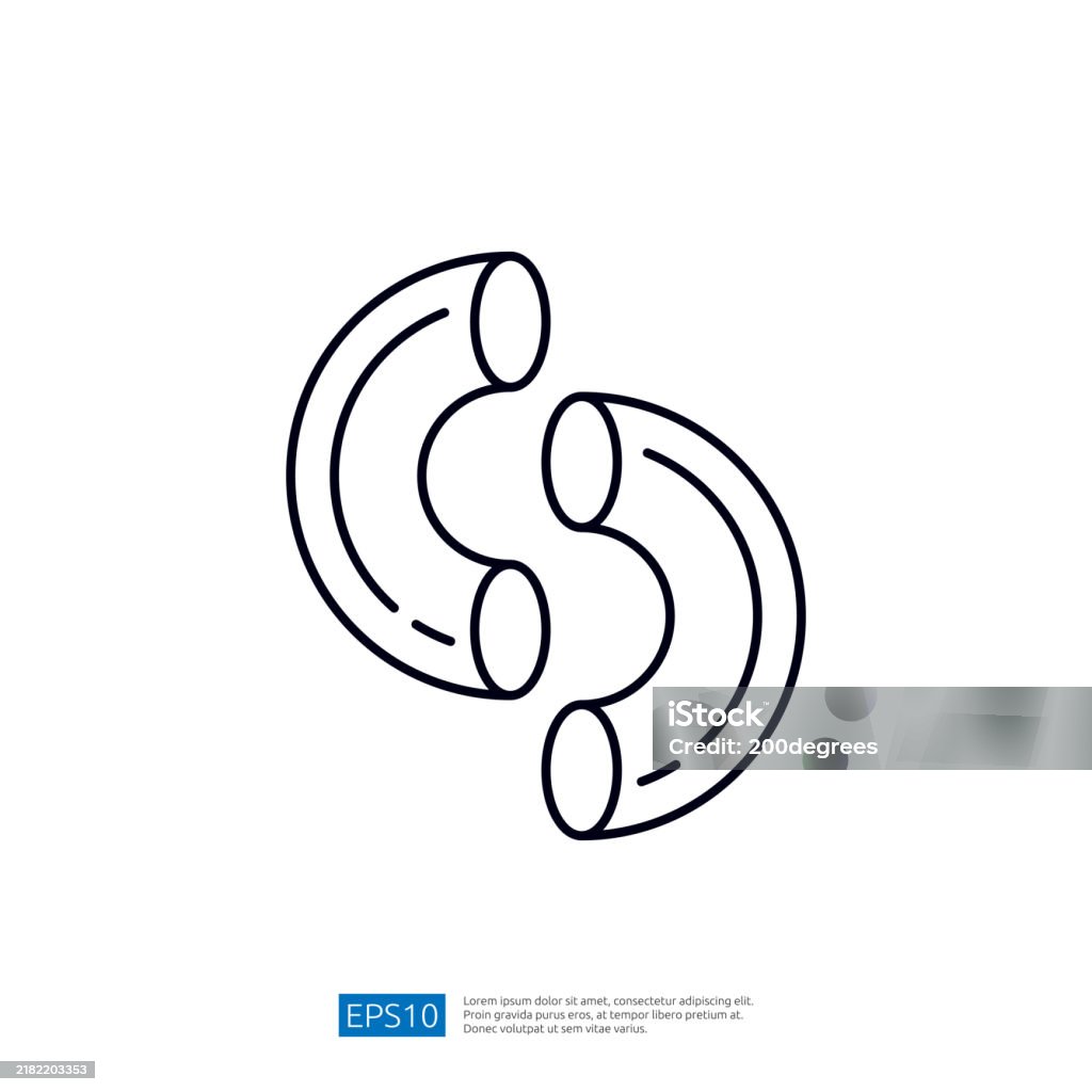 Flow Connection Graphics The Image Depicts Two Interconnected Curved Pipes Symbolizing Flow And ...