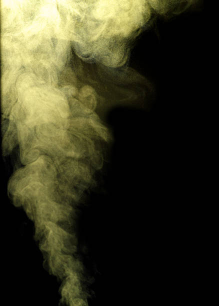 Sand dust, desert dust smoke texture, flying soil particles, abstract fine sand clouds, golden dust wave effect, isolated on white background.