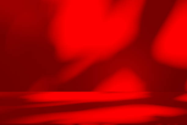 istock Wall interior background, studio and backdrops show products.with shadow from window color red . background for text insertion and presentation product 2182207750