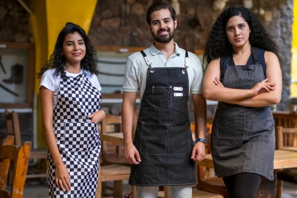 SME owners family at work in their restaurant
