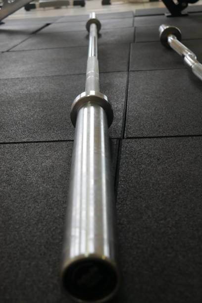 istock Close-Up of Olympic Straight Bar with Selective Focus 2182211400
