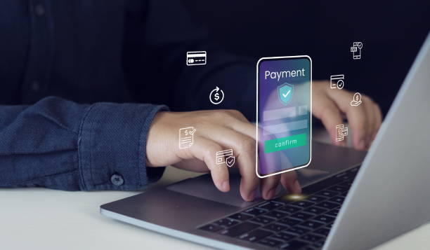 istock Secure Online Payment Transaction Process concept. Person confirming a secure online payment using a credit card through a digital interface with verification tick symbol. 2182212615