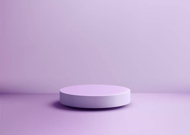 istock 3D Purple Podium with Elegant Display on Purple Background, Minimalist Product Showcase and Mockup for Modern Showrooms 2182213634