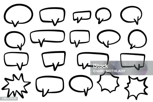 Cartoon Highlight Lettering Speech Bubble Doodle Ink Cartoon Highlights Comic Clip Art Elements ...