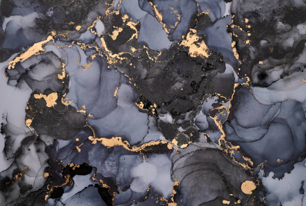 istock Natural  luxury abstract fluid art painting in liquid ink technique. Tender and dreamy  wallpaper. Mixture of colors creating transparent waves and golden swirls. For posters, other printed materials 2182227115