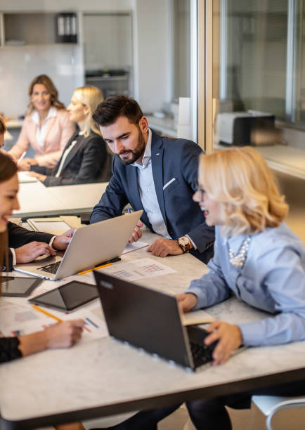 istock Collaborative Business Strategy Session in Contemporary Office 2182231504
