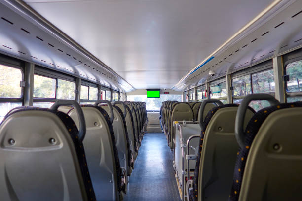 istock Empty Passenger Seats Of Bus 2182240897