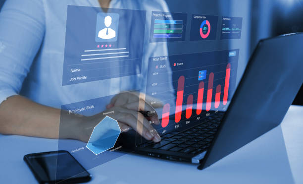 istock HR Attrition,Employee retention, human resources Analytics and Engagement.CRM Customer Relationship Management Advisor using Employee-KPI Dashboard on screen. Employee profile dashboard. 2182242357
