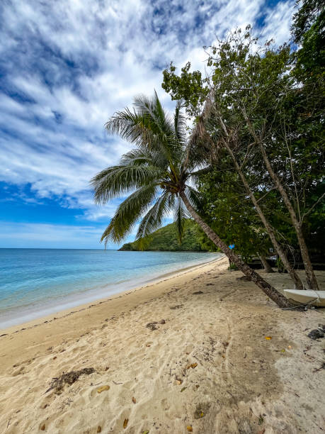 istock A view from a tropical island resort reveals a pristine beach and vibrant coastline with clear water extending into a picturesque channel 2182245657