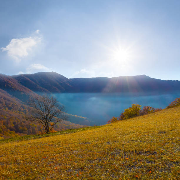 wide mountain valley  at the bright sunny day