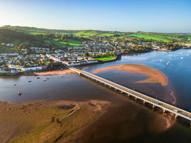istock Aerial view of Shaldon Bridge in Teignmouth, Devon 2182256596