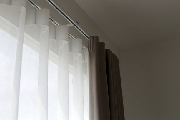 istock Curtains door or window, Room decoration interior 2182262908
