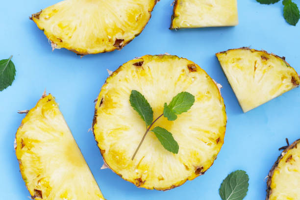 istock Ripe pineapple slices, Fresh fruit 2182262961