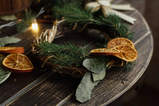 istock Christmas wreath. Xmas home decoration. 2182267399