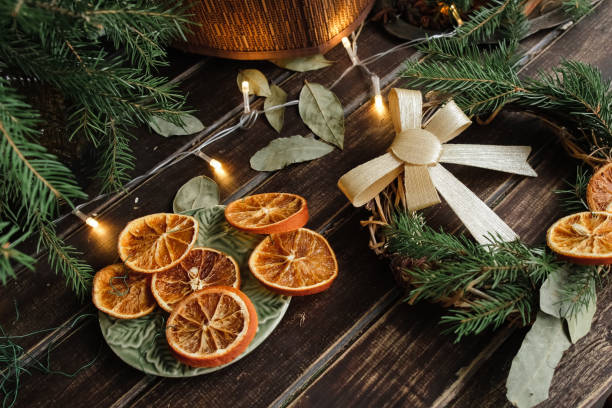 istock Christmas wreath. Items for winter home decor. 2182268099