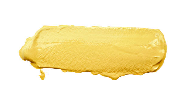 istock Yellow Acrylic Paint Brush Stroke 2182270163