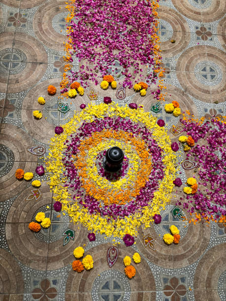 istock A colorful flower arrangement is on the ground 2182276109
