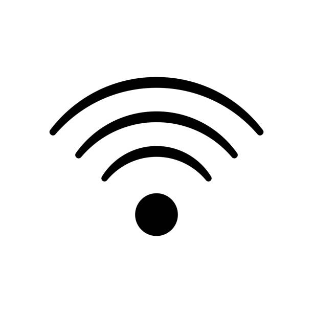 ilustraciones, imágenes clip art, dibujos animados e iconos de stock de vector de icono wifi, signo de internet inalámbrico - ondas radiofónicas