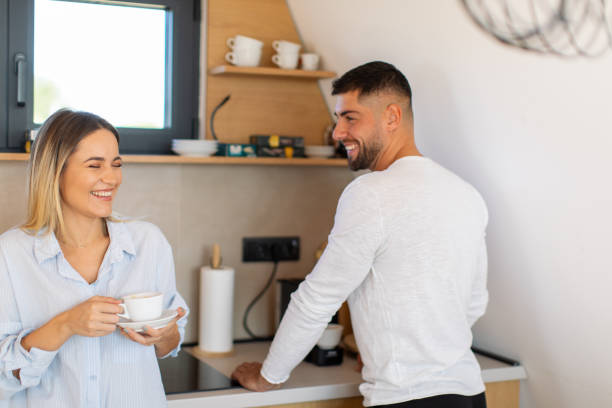 istock Couple enjoying morning coffee 2182300694