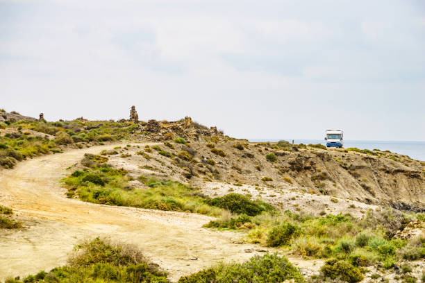 istock Camper camp on cliff, coast in Spain 2182305783