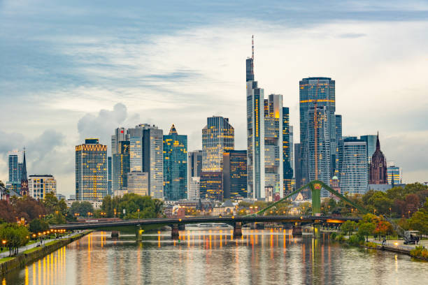 Frankfurt City Skyline at Twilight, Germany