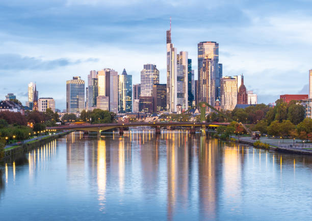 istock Frankfurt City Skyline at Twilight, Germany 2182307779