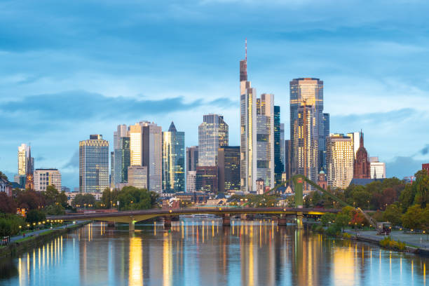 istock Frankfurt City Skyline at Twilight, Germany 2182307780