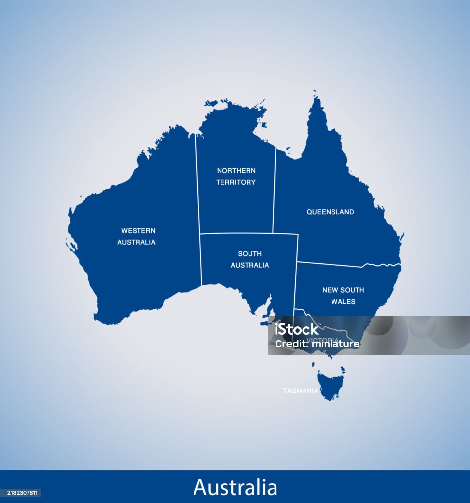 Abstract Colored Australia Map Australia Map Stock Illustration - Download Image Now - Abstract ...