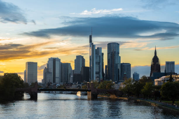 istock Frankfurt City Skyline at Sunset, Germany 2182307825