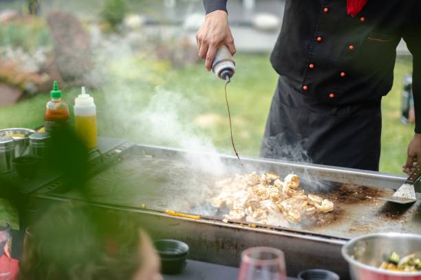 Teppan yaki prepared on the grill