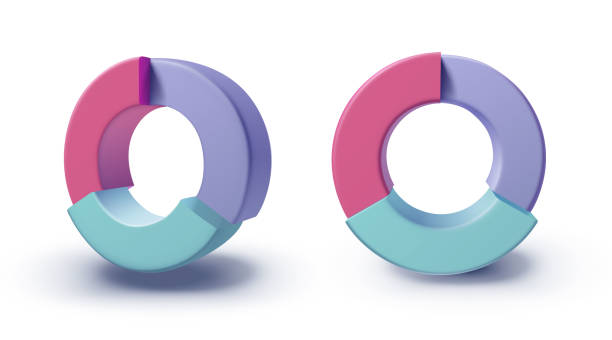 istock 3D Circular Chart with Segments in Pastel Shades of Pink, Purple, and Blue, Data Visualization Design, Vector Illustration 2182320242