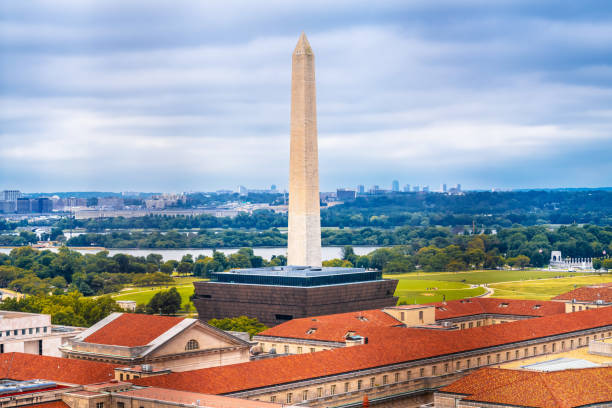 istock Washington monument and Washington DC cityscape aerial view 2182321173