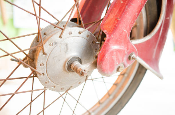 Detailed view of a car's wheel and brake system, featuring a sleek modern alloy wheel design.
