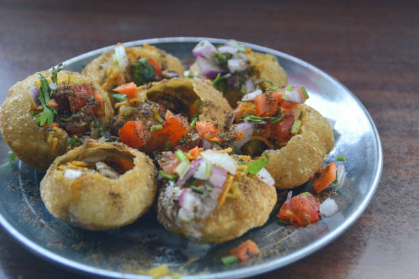 istock Pani puri served on a metal plate 2182323095