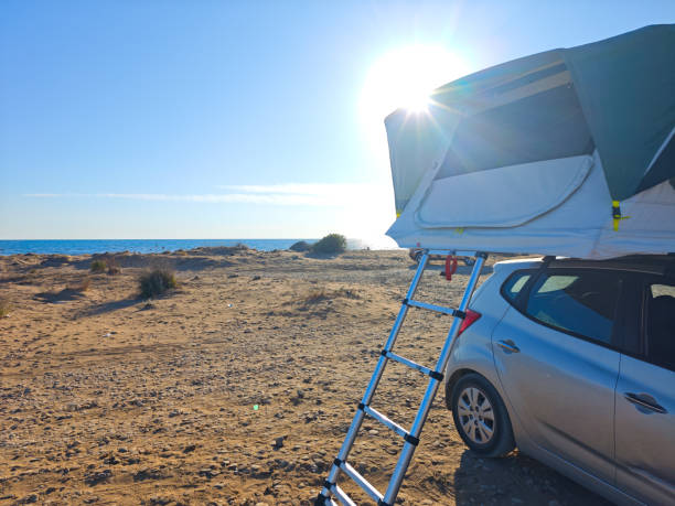 modern car tent in the nature