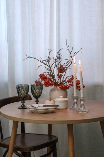 istock An Elegant Table Setting Featuring Beautiful Candles and a Stunning Floral Arrangement 2182325981